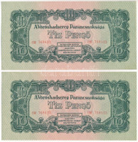 1944. 10P (2x) 'A Vöröshadsereg Parancsnoksága' sorszámkövetők 'CM 768422 - CM 768423' T:UNC,AUAdamo P44