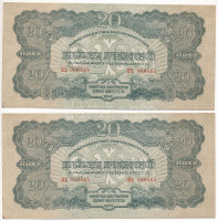 1944. 20P 'A Vöröshadsereg Parancsnoksága' (2x) sorszámkövetők 'BX 006464 - BX 006465' T:AU kis sarokhajlások, apró foltAdamo P45