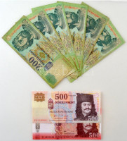 1998-2006. 200Ft (6x) + 2006. 500Ft + 2018. 500Ft T:F, F szép papír, UNC