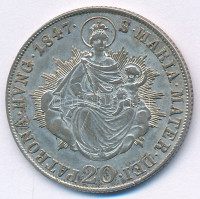 1847B 20kr Ag 'V. Ferdinánd' T:XF patina, kis juszt.Hungary 1847B 20 Kreuzer Ag 'Ferdinand V' C:XF patina, small adjustmentUnger III.:1419., Huszár:2081