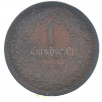1891KB 1kr Cu 'Fiume-címer' T:VF Adamo M4.1
