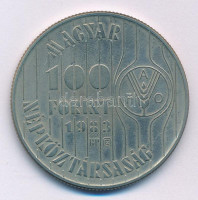 1983. 100Ft Cu-Ni 'FAO - Több gabonát a világnak' hiányos műbőr tokban, tanúsítvánnyal T:BU patina Adamo EM72