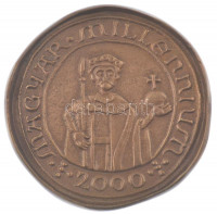 Asszonyi Tamás (1942-) 2000. 'Magyar Millennium' kétoldalas bronz emlékérem tájékoztatóval (~53mm) T:UNC