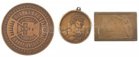 3db klf bronz sport- és díjérem, közte DN 'Cs. Vasas I. díj' bronz emékérem (39x57mm), 1996. 'Légyfegyver Európabajnokság' bronz emlékérem (70mm) T:1--2