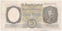 Argentína 1960-1962. 5P T:FArgentina 1960-1962. 5 Pesos C:F