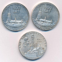 1982. 'Jasna Gora 600 éves / II János Pál' 3xklf ezüstözött Cu-Zn emlékérem (35mm) T:1-,2 kopott ezüstözés1982. '600 Lat Jasnej Gory / Johannes Paulus II' 3xdiff silver plated Cu-Zn commemorial medallion (35mm) C:AU-XF worn silver
