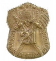 Osztrák-Magyar Monarchia ~1914-1918. '21. Császári Gyalog Hadosztály' bronz sapkajelvény, hátoldalon 'G. GURSCHNER' gyártói jelzéssel (34x27mm) T:1-Austro-Hungarian Monarchy ~1914-1918. '21. LANDWEHR INFT. TRP. DIVISON' bronze cap badge
