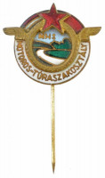 ~1957. 'MHS (Magyar Honvédelmi Sport Szövetség) - Motoros-Túraszakosztály' zománcozott jelvény (22x27mm) T:1-