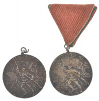 1959. 'Tanácsköztársasági Emlékérem' ezüstözött bronz kitüntetés (2x), mellszalag nélkül és mellszalaggal T:VF kopott ezüstözés NMK 702.