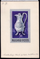 1969 Légrády Sándor: Magyar ötvösművészet 5Ft bélyegterv, a tervező aláírása nélkül. Képméret: 75 x 125 mm