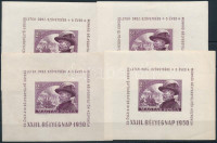 1950 4 db Bélyegnap (23.) - Bem blokk (48.000) (apró gumihibák, gyűrődés, törés / gum disturbance, crease, fold)