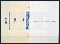 1997 TEMAFILA '97 4 db emlékív 'A MAGYAR BÉLYEGGYŰJTÉSÉRT' felirattal (12.000)