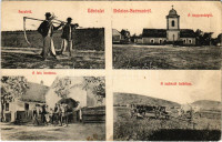 1906 Balatonszárszó, Hazafelé a kaszálásból, nagyvendéglő, falu kovácsa, szárszói határ ökörszekérrel (EK)