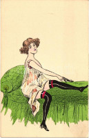 French erotic art postcard