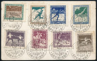 1925 Sport sor címzetlen képeslapon DAVIS-CUP alkalmi bélyegzéssel