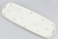 KPM Royal Ivory virágmintás szendvicskínáló tál, hibátlan, jelzéssel, h: 46,5 cm