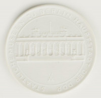 'Karl Friedrich Schinkel' meisseni biszkvit porcelán emlékérem (56mm) hibátlan