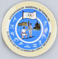Winterling Moszkvai olimpia porcelán dísztál, Matricás, jelzett, hibátlan 20 cm