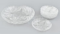 Ólomkristály gyümölcsös készlet, hibátlan, 7 db, d: 16,5-29cm