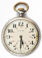 Enigma fém házas zsebóra, sérült számlappal, nem működik, d: 40 mm
