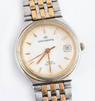 Continental svájci kvarc női karóra, fém szíjjal, karcos üveggel, elem cserére szorul, d: 23 mm