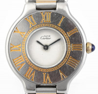 Cartier Must aranyozott acél, quartz karóra, női, nem működik, d: 28 mm