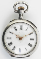 Ezüst női mechanikus zsebóra, szép állapot,működik, d: 29 mm