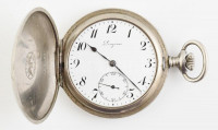 Longines acéltokos, duplafedeles zsebóra, jelzett, nem működik, hiányos. d: 50 mm