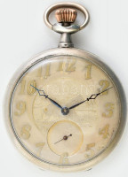 Ezüst (Ag) tokos zsebóra. Vésett, lovas számlappal. Hibátlan számlap, szép állapotban, jelzett, működik d: 46 mm