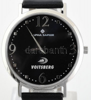 Apha Saphir quartz karóra, bőr szíjjal, működik, d: 36 mm