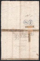 1760, 1785 Nemescsói lakosok 2 db öröklevele. Magyar nyelven, kézzel írt. Egyik ragasztott és modern bélyegzőkkel
