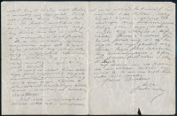 1912.XI.18., Rákosliget, Szabó Endre (1849-1924) költő, író, hírlapíró, műfordító, a Petőfi Társaság tagja, az Üstökös korábbi szerkesztőjének levele Gerő Ödön (1863-1939) írónak, műkritikusnak, amelyben megemlíti hogy