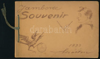 1933 Gödöllő, Jamboree Souvenir, Márton Lajos sokszorosított grafikáit tartalmazó 40 lapos füzet, ofszet, Magyar Földrajzi Intézet, kiadói papírkötésben / 1933 Gödöllő, Jamboree Souvenir, 40 graphics of Lajos Marton, in paper