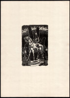 Jelzés nélkül: 158. sz. Árpád cserkészcsapat XXX. fogadalomtétele, 1943. Fametszet, papír. Jelzés nélkül. Lap felső részén apró folttal. 17,5x11 cm.