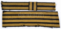 MAHART hajóstiszti rangjelző szalagok, 2x17 cm és 22x5 cm.