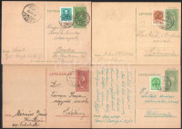 1934-1943 10 db levelezőlap szép / olvasható bélyegzésekkel
