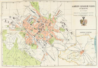 Sopron szabad királyi város térképe, 1:12 500, készítette: Marikovszky Zoltán, kiadja: Schwarz Károly, hátoldalán címjegyzékkel, szakadással, 34×49 cm