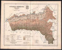 1894 Fogaras vármegye térképe, tervezte: Gönczy Pál, a 'Pallas Nagy Lexikona' melléklete, 1 : 350.000, Bp., Posner Károly Lajos és Fia, 30x24 cm