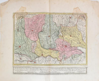 cca 1760, Mantova és a környező észak-itália területek (Velence, Milánó, Bergamo stb.) valamint a mai Svájc és Ausztria egyes részeinek térképe (Das Hertzogthum Mantova und Mirandola sampt angraentzenden Venedischen-Laendern wie auch
