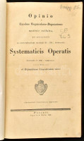 Opinio Excelsae Regnicolaris-Deputationis pro motivis suffulta, pertractandis in consequentiam Articuli 67: 1790/1 elaboratis Systematicis Operatis Articulo 8. 1825/7 exmissae, circa Objecta ad Deputationem Commercialem relata. Posonii [Pozsony],