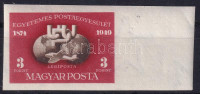 1950 UPU (I.) ívszéli vágott bélyeg a blokkból (14.000)