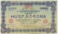 Csót / Hadifogolytábor 1916. augusztus 1. 20K számozott, gumibélyegzős aláírással mindkét oldalon '5204' T:F fo., erős papír Hungary / Csót / POW Camp 01.08.1916. 20 Korona with serial number and rubber stamp signatures on both sides