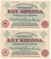 Kenyérmező / Hadifogolytábor 1916. január 15. 1K + 2K arab sorozat- és sorszámmal T:AU