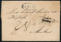 1837 Portós levél 'PESTH' - Munkács