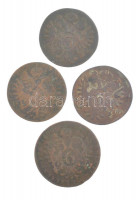 1800. 3kr Cu 'I. Ferenc' (3db) + 1800S(?) 6kr Cu 'I. Ferenc' T:F,VG
