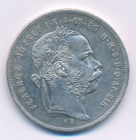 1876KB 1Ft Ag 'Ferenc József / Középcímer' T:XF kis ph. Adamo M15