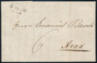 1846 Portós levél 'N:BECSE' - Arad