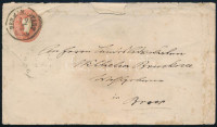 ~1861 5kr díjjegyes boríték 'HERMANNSTADT / Abends'