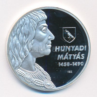 ifj. Szlávics László (1959-) 2011. 'Nagy Magyarok / Hunyadi Mátyás 1458-1490' kétoldalas ezüstözött Cu emlékérem kapszulában (40mm) T:1- (PP)