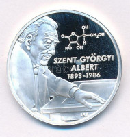 ifj. Szlávics László (1959-) 2011. 'Nagy Magyarok / Szent-Györgyi Albert 1893-1986' kétoldalas, peremen jelzett Ag emlékérem tanúsítvánnyal (10g/0.999/30mm) T:PP kis patina